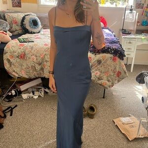 Satin Open Back Maxi Dress - Lucy in the Sky